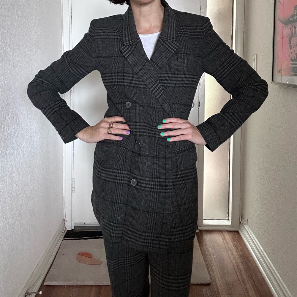 Zara Grey Plaid Suit - Picture 2 of 6